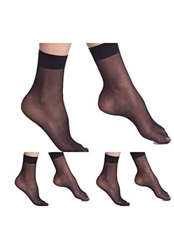 Black and Beige Super-thin Transparent Ankle Length Yoga & Gym Socks -Net solid plain socks for Womens/Girls/Mens & Boys indoor outdoor Socks-image-44