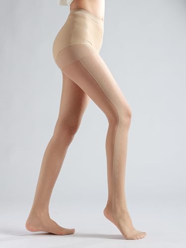 Image of Sahabowi Women Tights, Sheer High Waist Pantyhose, Vintage Control Top Stockings, Siwa7