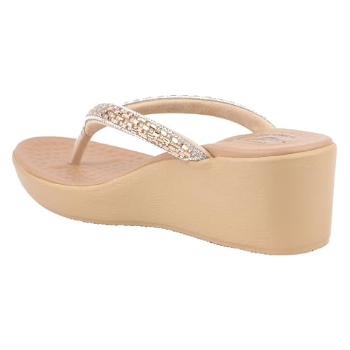 Image of Medifeet Slip-On Wedges Sandals II Rhinestones and Crystals Sandals II Cushion Fashion Sandals For Women's