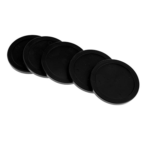 Fenteer 5 Pieces 62mm Plastic Air Hockey Table Pucks for Game Tables, Equipment, Accessories - Black - Thumbnail 2