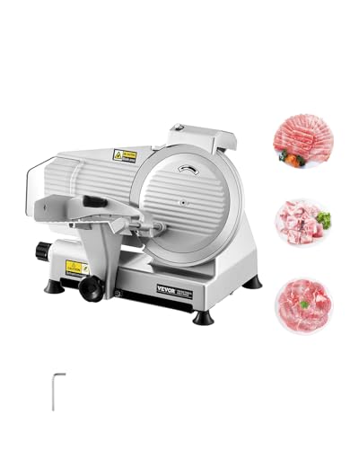 VEVOR Commercial Meat Slicer, 10 inch Electric Deli Food Slicer, 180W Meat Cutter with a Premium...