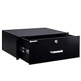 RackPath 4U Rack Mount Drawer for 19 Inch AV/Network/DJ Equipment Racks or Cabinets with Lock and Ke