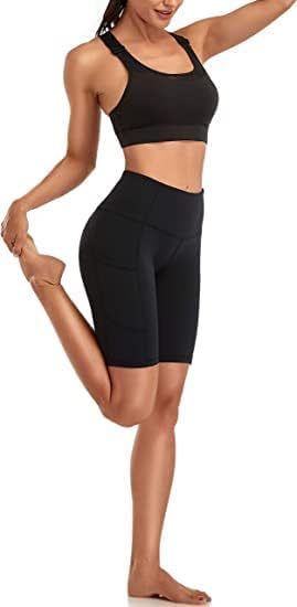 Image of Oysters Spandex Women's Above-Knee Length Sport Shorts For Workout, Yoga, Running, Cycling, Exercise, Gym Wear For Casual Day