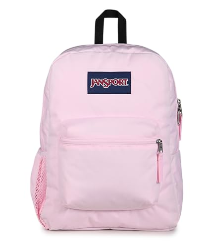 Image of JanSport Cross Town Backpack - Simple Bag for Everyone with 1 Main Compartment, Front Utility Pocket - Premium Class Accessories - Pink Ice