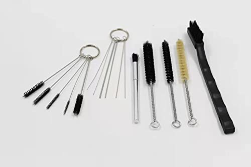 Image of DECFLO 17 PCS Paint Spray Gun Cleaning Maintenance Brush Kit - Wire Lubricant Cleaner w /Nylon Mini Brushes and Needles for Tattoo Equipment，HVLP Airbrush Nozzles
