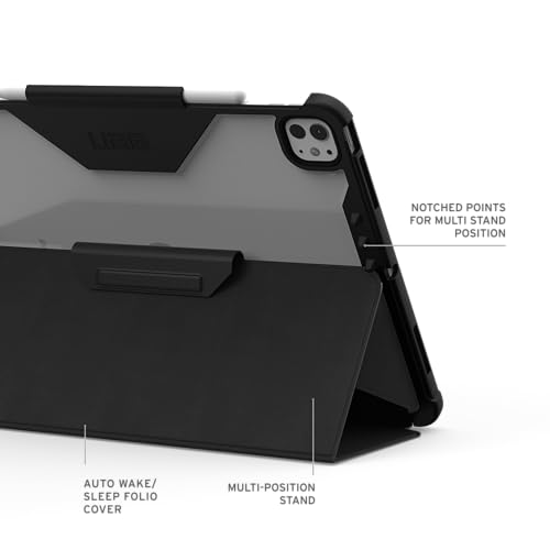 Image of Urban Armor Gear UAG Designed for iPad Pro 13 inch Folio Case (8th /7th Gen, M5 /M4) (A3360, A3361, A3362) Plyo LT Rugged Protective Cover with Multi-Angle Adjustable Stand and Pencil Holder - Ice /Black