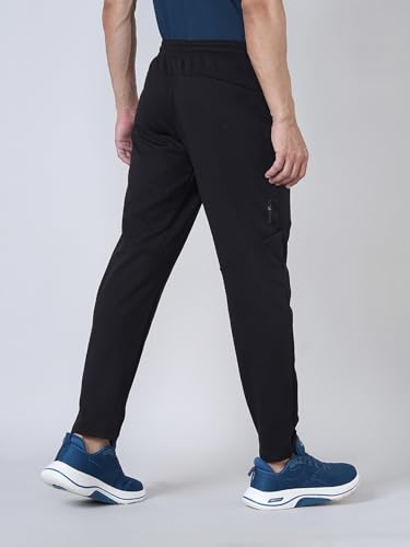 Image of TECHNOSPORT Men Cricket Fan Slim Fit Trackpants Polyester Mid Rise Drawstring Track Pant for Men IPL Match Day Gym Workout Joggers Casual Stretch Sports Training