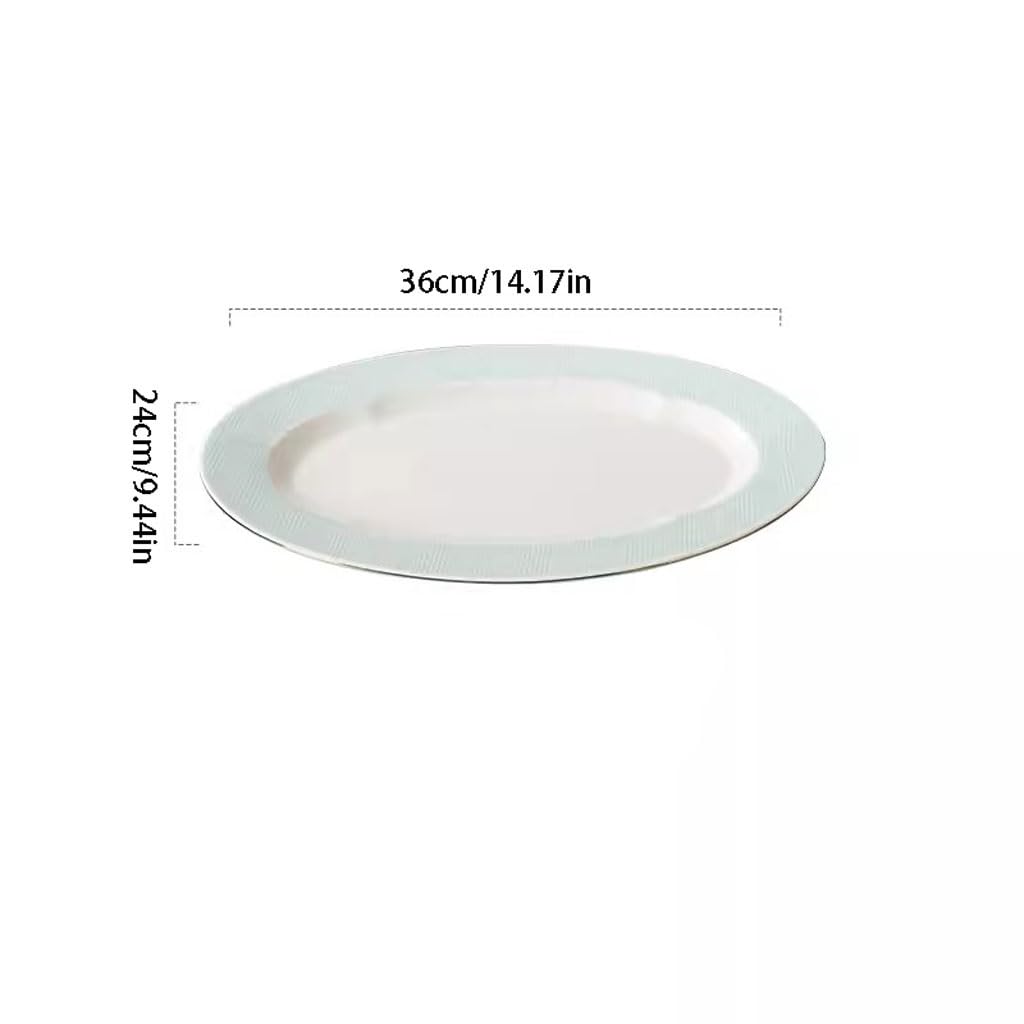 Forniture Per Feste Piatto di pesce piatto ovale cinese in ceramica for hotel, piatto freddo, piatto caldo, piatto speciale universale, ristorante Piatti Della Festa (Size : M)