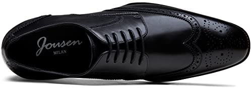 Image of Jousen Men's Dress Shoes Leather Wingtip Formal Business Oxford Shoes Brogue Retro Derby Dress Shoes for Men