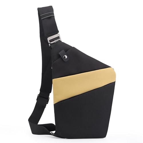 Image of Anti Theft Crossbody Bags for Women, Shoulder Bag Anti-theft Design for Travel, Sport (Black Khaki - Left Shoulder)