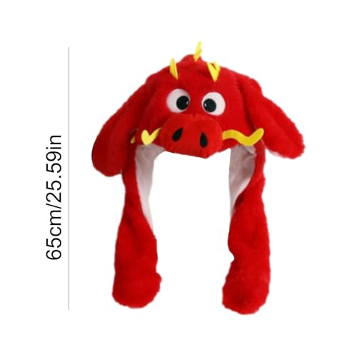 Chapéu de dragão com orelhas em movimento,Chapéu de dragão orelhas pulando vestir chapéu de cosplay