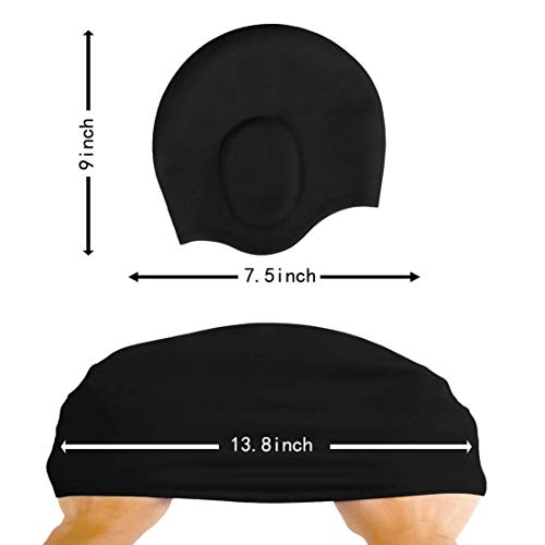 FASTAROOZ Long Hair Swim Caps (Black - 2)