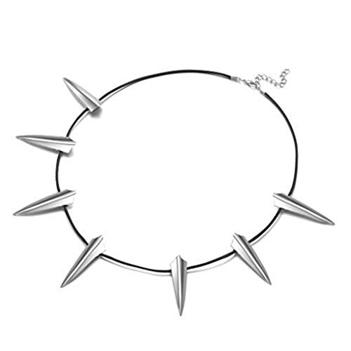 SEVENSTONE Cosplay Marvels Black Panther Wakanda King T'Challa Pendant Necklace Superhero Necklace for Men Women (Silver)