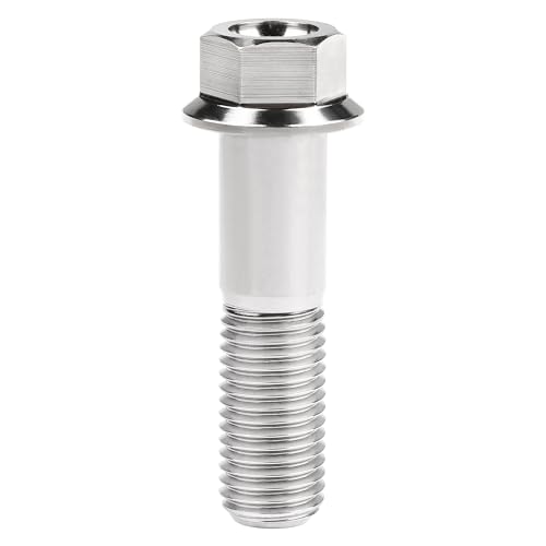 Image of Titanium Bolt M12 30 35 40 45 50 55 60 65 70 75 80 85 90mm Hex Small Flange Head for Motorcycle Car Modification Pack of 4 (M12x45mm Pitch 1.5, Silver)