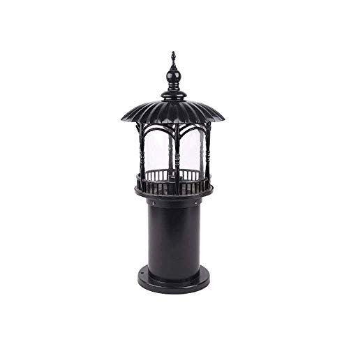 OZBME Farola de Exterior de Poste Alto, Impermeable IP54, para césped, Parque clásico, Patio, Villa, Calle, Paisaje, bolardo de Aluminio, lámpara de Pasillo, luminaria de Poste E27, Estadio.
