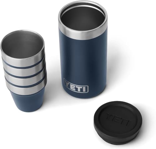 YETI Rambler Shot Glasses with Carrying Case, Navy, ONE