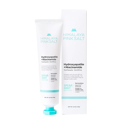 HIMALAYA PINKSALT Fluoride Free Hydroxyapatite Toothpaste with Niacinamide, Helps Remineralize,...