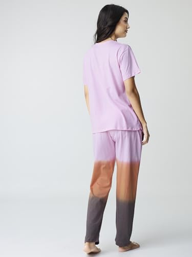 Image of Night Suit for Womens Checks Printed Cotton Night Dress of Top and Pajama Set 9410