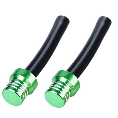 Image of 2pcs Motorcycle Breather Hose Gas Fuel Tank Cap Vent, Green | Motorcycle Gas Cap Vent Hose Tube,Aluminum Universal Breathing Tube Fits Off-Road Motorcycles ATVs /Pit Dirt Motorcycle Bike
