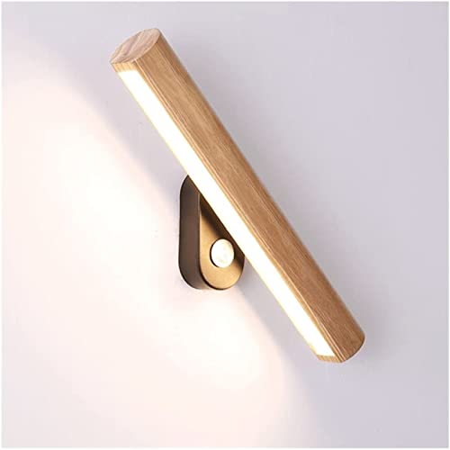 Lámpara de pared de madera rotativa LED de estilo moderno con interruptor 1
