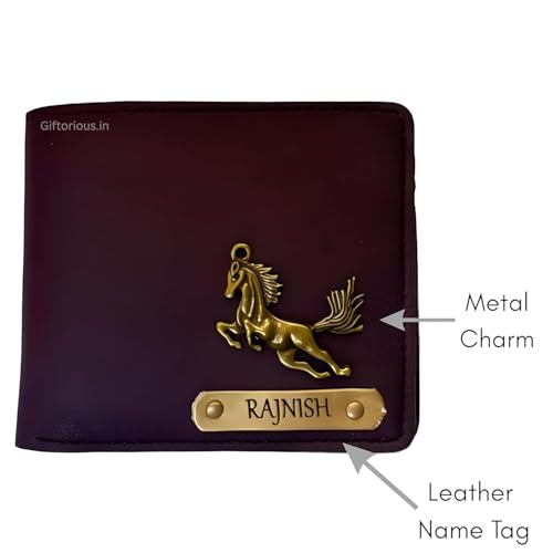 Image of Customised Original Leather Wallet for Men with Name, Personalized Purse (Dark Brown).Unique, Stylish Gift for Brother, Husband, Father, Boyfriend, Birthday, Valentine's Day, New Year