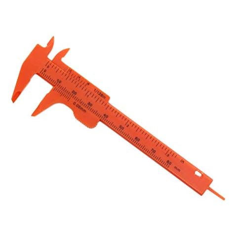 Toyvian 5pcs Mini Vernier Calipers Metric Plastic Sliding Pocket Caliper Ruler Measuring Tool for Precision Measurements 8cm (Orange) Cover