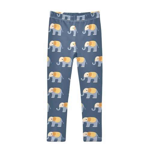 Cartoon Elephant Animal Girls Casual Leggings for Kids Printed Long Pant Bottoms Stretch and Soft