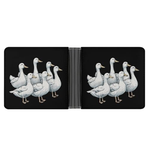 Cute Ducks Funny Men's Slim Bifold Wallet with Multiple Card Slots Front Pocket Purse