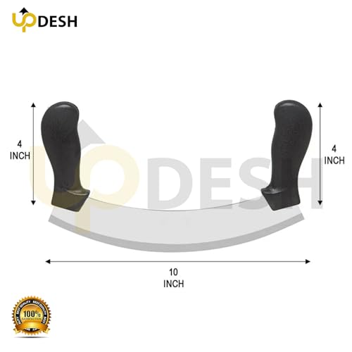 Image of UPDESH Pizza Cutter - Pizza Slicer - Mezzaluna /Mincing Knife - Double Handle Ideal for Mincing, Dicing, Chopping & Slicing (4)