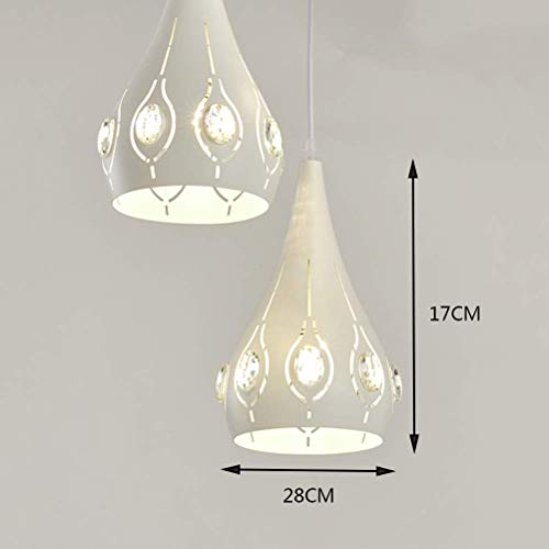Petit lustre cristal et fer blanc moderne pour bar et restaurant chic