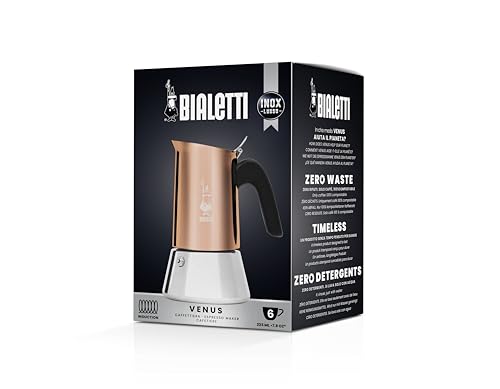 Bialetti Venus Induction 'R' Stovetop 6 Cup Coffee Maker Copper