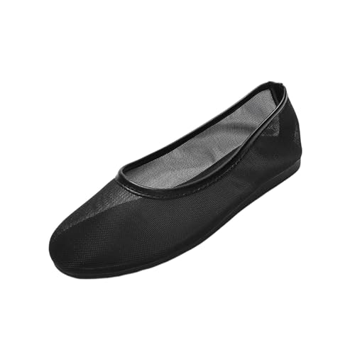 Bailarinas de malla para mujer: zapatos planos, transparentes y transpirables para el verano