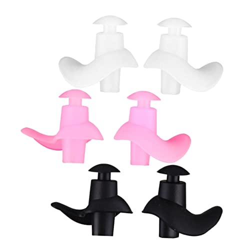 SEWOART Boys and Girls Adults Silicone Swimming Earplugs 3 Pairs Pack Storage Case Waterproof Comfortable for Sports