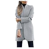 Women's Pea Coat Jackets, CLD Women's Winter Double Breasted Artificial Wool Blend Long Coat Jacket