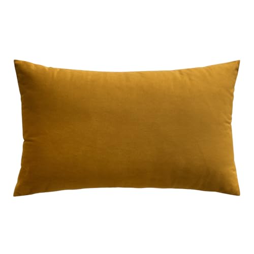 Image of MIULEE Velvet Pillow Cover Soft Luxury Decorative Throw Pillow Cover Single Rectangle Cushion Case Spring Home Decor for Couch Sofa Bedroom Car Decor,12x20 Inch Mustard Yellow
