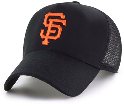 Officially Licensed San Francisco Baseball Mesh Trucker MVP Hat Classic Primary SF Team Embroidered Logo Black/Orange Adjustable Structured Snapback Sports Cap