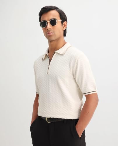 Image of Rare Rabbit Regular fit Textured Polo