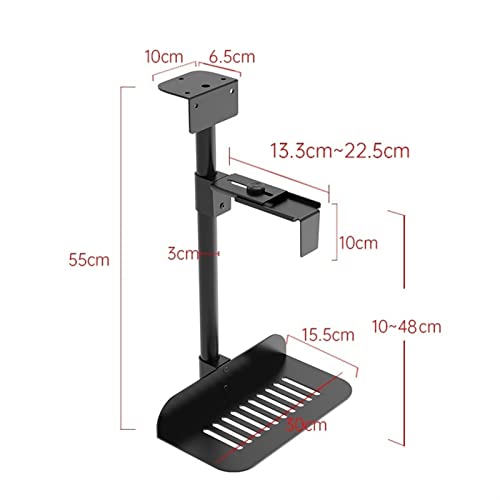 Soporte para CPU bajo escritorio ajustable con giro 360°, color negro perilla miniatura 2