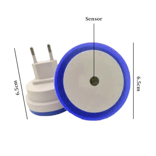 Image of fizzytech Smart Motion Sensor LED Light Bulb with Automatic On /Off and Dimmable Blue Glow, Energy Efficient 7W LED Bulb for Home, Stairs, Kitchen, Bathroom, Wardrobe Lighting (Round Blue Pack-2)