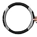 CAR PASS Line Rider Microfiber Leather Sporty Steering Wheel Cover Universal Fits for 95% Truck,SUV,Cars,14.5-15inch Anti-Slip Safety Comfortable Desgin (Black-Gray)
