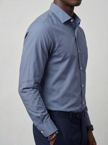 Image of INKAST Men's Cotton Blend Plain Formal Shirt | Full Sleeves Solid Shirts| Straight Regular Fit | Office and Regular Wear