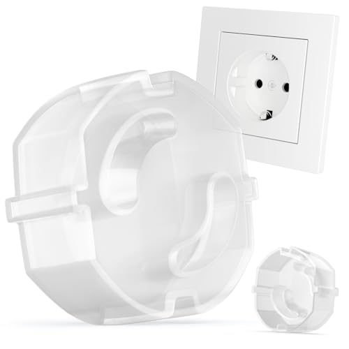 REDTRON 20×Copriprese per Bambini, Copripresa di Sicurezza per Neonati e Bambini, protezione contro le scosse elettriche, Protezione Prese Corrente con senza colla, Trasparente