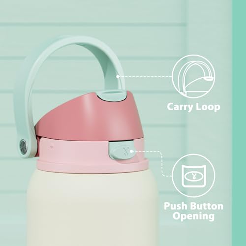 Image of 40 oz Insulated Water Bottle with Straw: Meoky Stainless Steel Metal Water Bottle with 2-in-1 Lid - Leak Proof, Cold for 24 Hours, Protective Silicone Base, BPA-Free for Sports Gym, Cream