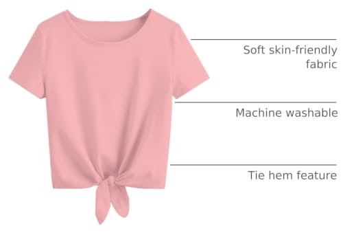 Image of Girls Tie Dye Shirts Short Sleeve T-Shirt Casual Tie Hem Tee Tops Size 5-12 Years