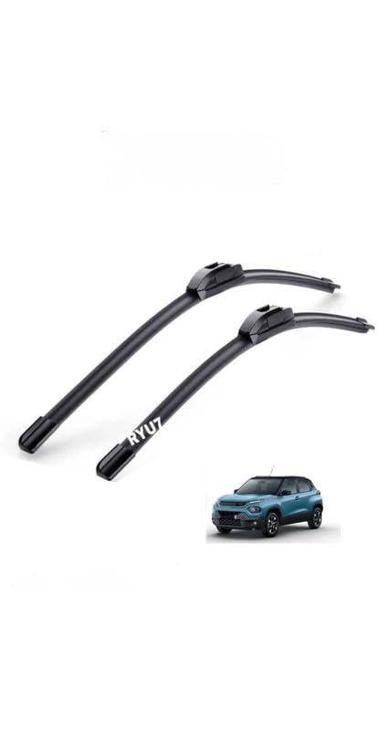 Image of All Season Frameless /Soft Wiper Blades Fits For Tata Punch Size-24 inch /600mm+16 inch /400mm(Pack of 2)