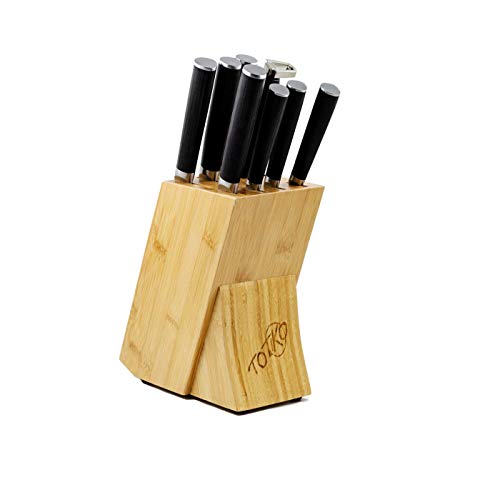 Totiko Japan Knives - Juego de Cuchillos de Cocina con Bloque bambú, 7 Cuchillos Profesionales y afilador de Cuchillos Cover