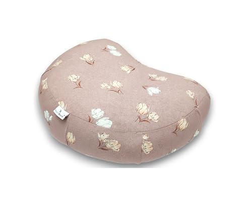 Image of Buckwheat ZAFU Meditation Cushion Filled with Buckwheat Hulls (CRESCENT - SOFT PETAL)