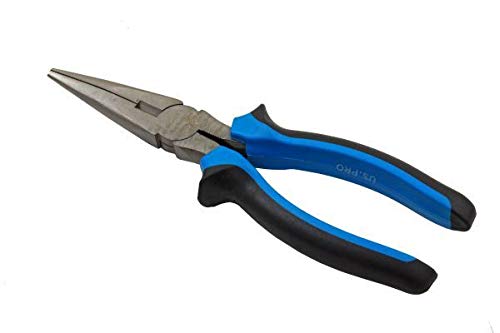 US PRO Tools 8 200mm Straight Long Nose Pliers NI-FE Finish Comfort Grip 2215