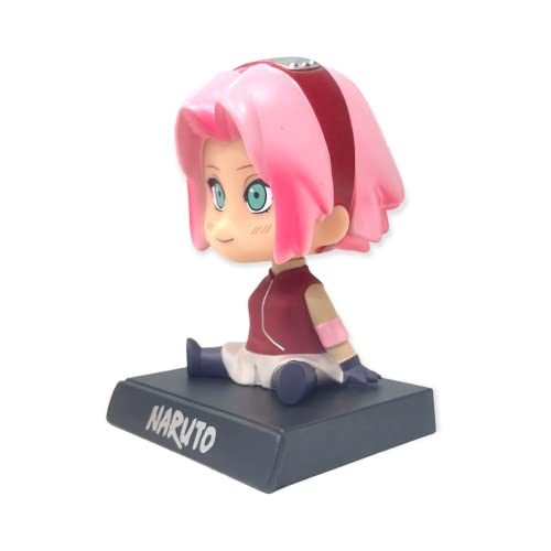 Image of AUGEN Super Hero Sakura Haruno Action Figure Limited Edition Bobblehead with Mobile Holder for Car Dashboard, Office Desk & Study Table (Pack of 1)