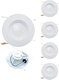 AH Lighting High Performance LED Light, A4/5CCT Dimmable, Baffle Design, 4' Downlight, 9 Watt, 700 Lumens, 5 Color Temperature Adjusment, Easy to Install, ES Qualified, UL Listed (4)